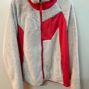 Columbia Sherpa Women’s Jacket, Size XL, Color: Cream and Hot Pink